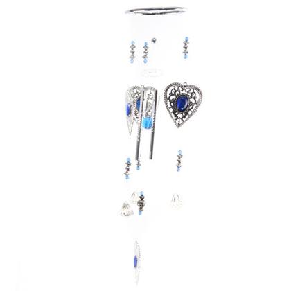 Filigree Heart Wind Chime - Blue